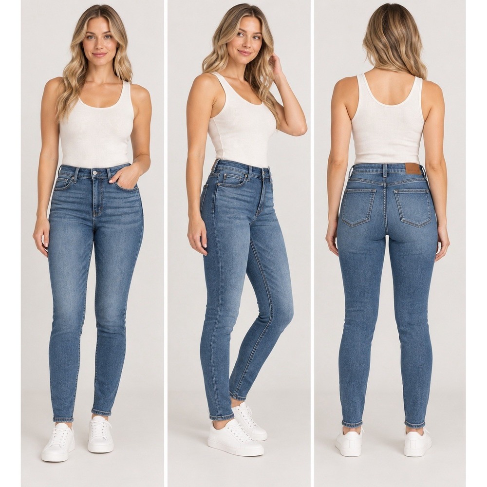 Judy Blue Women's 9/29 Medium Wash Skinny Jeans Stretch Denim Y2K